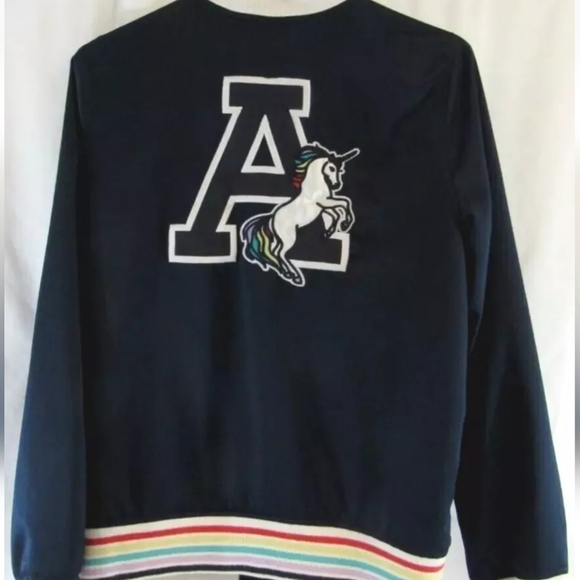 Abercrombie & Fitch Kids unicorn Navy Jacket size 9/10 - Picture 3 of 6